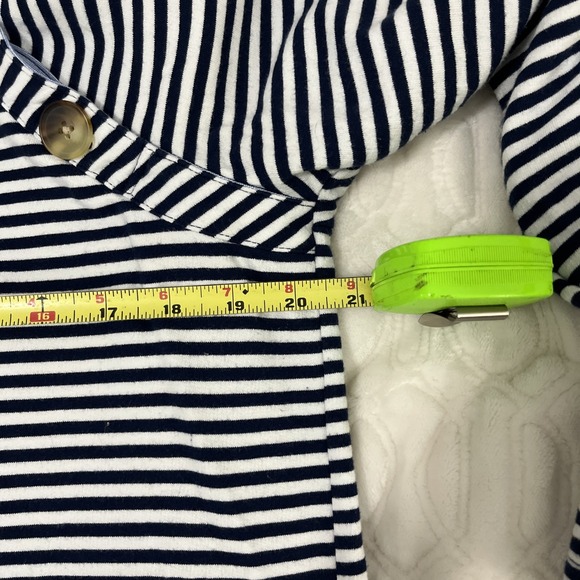 Vineyard Vines Women's Sz M White Navy Blue Striped Sweater Long Sleeve Nautical - Picture 7 of 8
